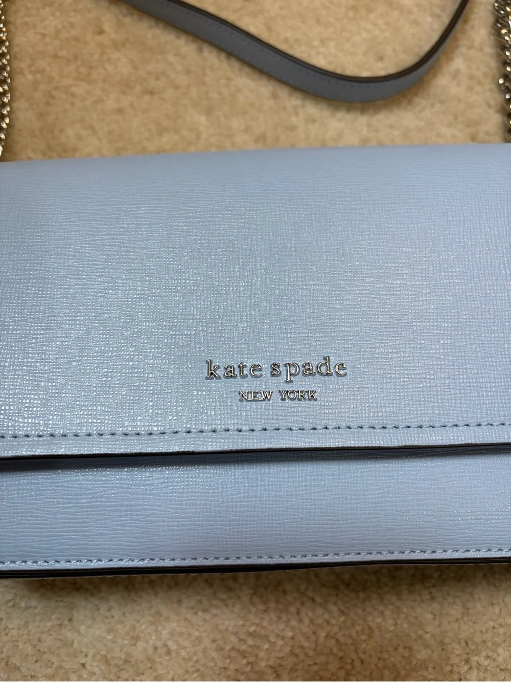 kate spade Morgan Flap Chain Wallet in Powder Blue